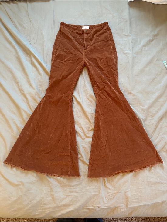 Free People Pants - Free People Brown Orange Float On Corduroy Flare Pants